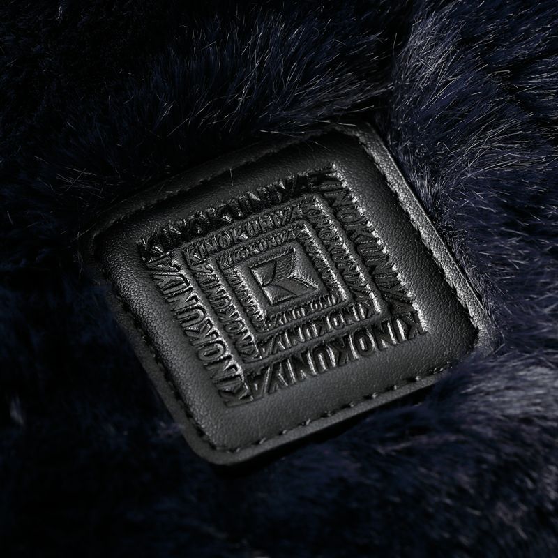FENDI 悦に入っ ネイビー ファー レザー バッグ 保存袋付き
