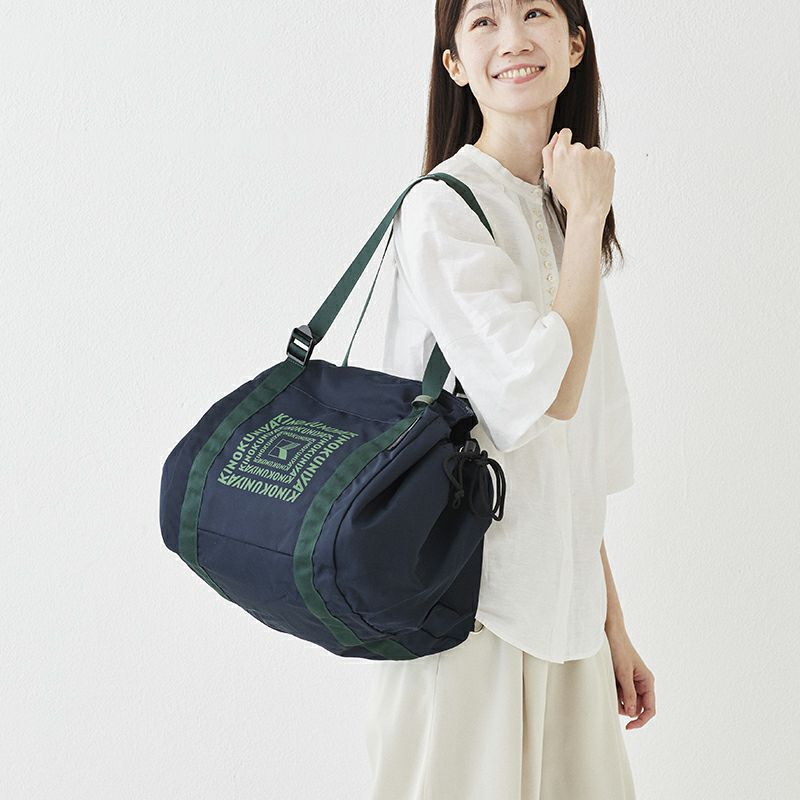 紀ノ國屋　kinokuniya フェリシモ　レジカゴリュック 紀ノ国屋 保冷付きレジカゴリュック イブニングネイビー