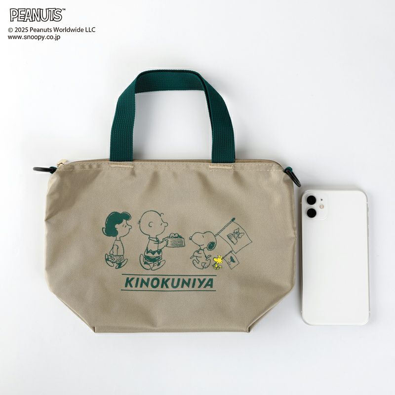PEANUTS×紀ノ国屋】スヌーピー ショルダー付ミニバッグ ベージュ