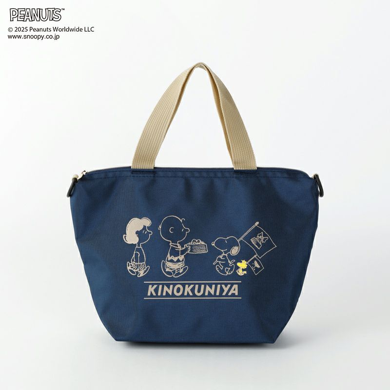PEANUTS×紀ノ国屋】スヌーピー ショルダー付ミニバッグ ネイビー