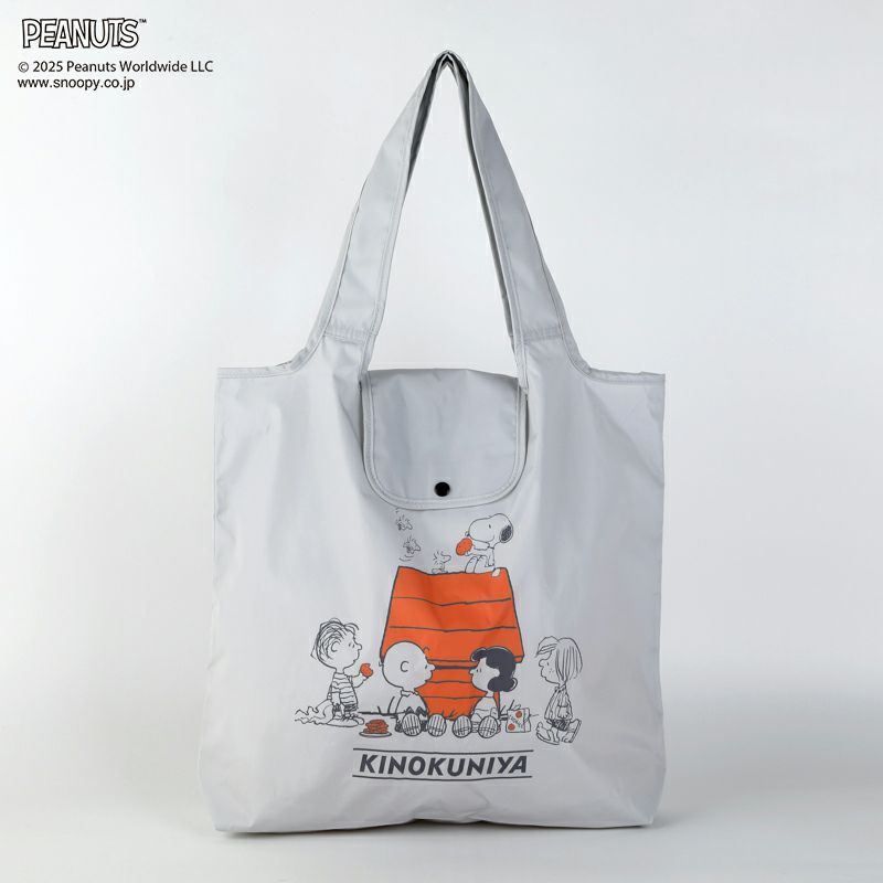 PEANUTS×紀ノ国屋】スヌーピー ショッピングバッグ グレー
