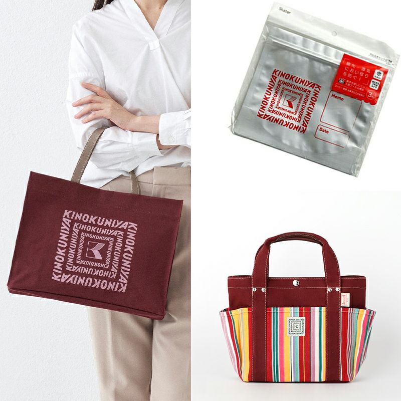 新品〈紀ノ国屋 × familiar〉バッグ ◇縦26×横32×マチ10cm KINOKUNIYA